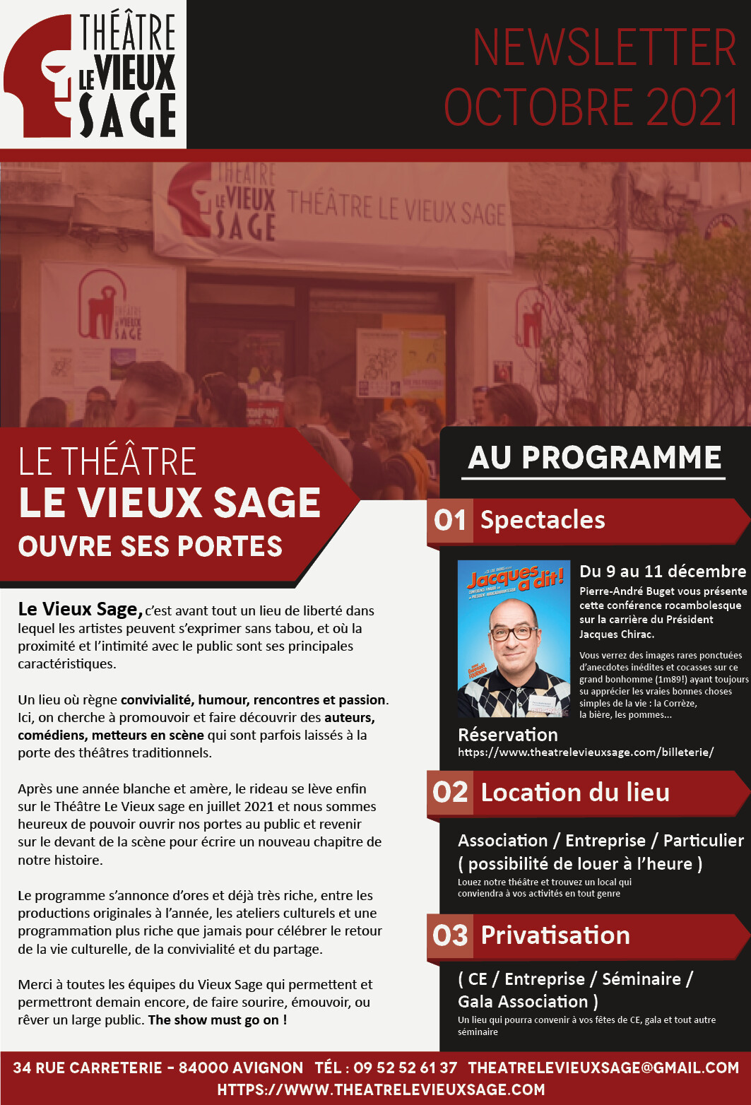 Affiche pour le théâtre le Vieux Sage